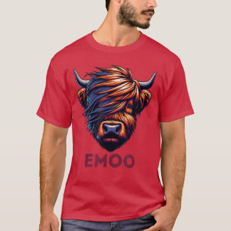 Emo Cow Cute Scottish Highland Emoo Grunge Men Wom Tシャツ