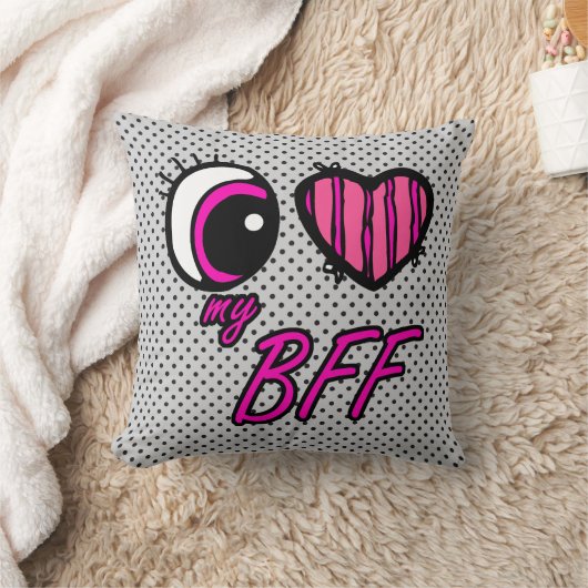 Emo Eyeハート私は私のBFF友人を永遠に愛し最高のている クッション (ブランケット)