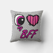 Emo Eyeハート私は私のBFF友人を永遠に愛し最高のている クッション (裏面)