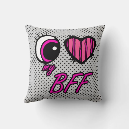 Emo Eyeハート私は私のBFF友人を永遠に愛し最高のている クッション (裏面)