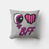 Emo Eyeハート私は私のBFF友人を永遠に愛し最高のている クッション (正面)