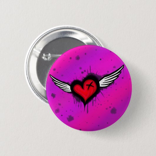 emo heart button 缶バッジ (正面&裏面)