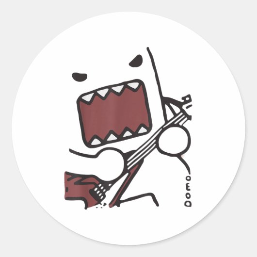 Emo Scence Guitar Domo Y2k Japanese  ラウンドシール (正面)