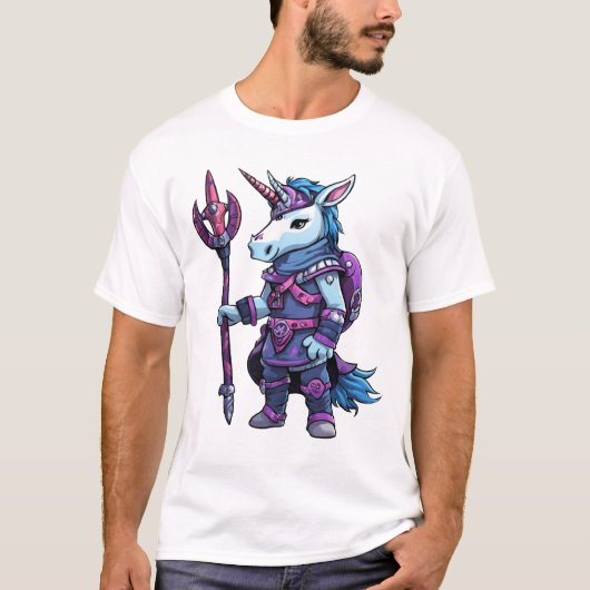 Emo Unicornバイキング：漫画風ロック反政府勢力Tシャツ Tシャツ (正面)