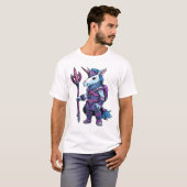 Emo Unicornバイキング：漫画風ロック反政府勢力Tシャツ Tシャツ (正面フル)
