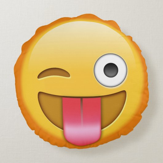 Emojiのおもしろいな装飾用クッション ラウンドクッション (裏面)