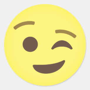 Emojiのまばたき ラウンドシール