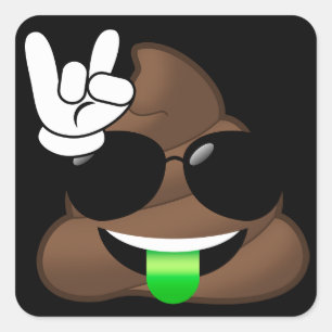 Emojiのウンチの石 スクエアシール