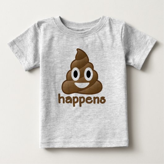 Emojiのウンチは起こります ベビーTシャツ (正面)