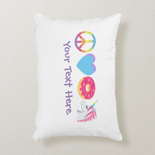 Emojiのカスタマイズ可能な枕-平和、愛、ユニコーン アクセントクッション (正面(垂直))