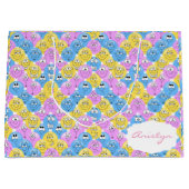 Emojiのカラフルなかわいいデザイン ラージペーパーバッグ (正面)