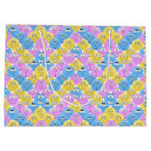 Emojiのカラフルなかわいいデザイン ラージペーパーバッグ (裏面)