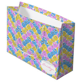 Emojiのカラフルなかわいいデザイン ラージペーパーバッグ