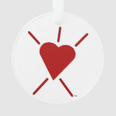 Emojiのクリスマスツリーおよび赤いBuilt4Loveのハート オーナメント (裏面)