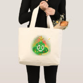Emojiのクリスマスツリーのスプレー式塗料 ラージトートバッグ (正面(商品))