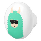 Emojiのクールなラマ セラミックノブ (右)