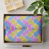 Emojiのデザインのおもしろいなパステル調の顔 薄葉紙 (ギフト)