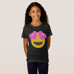 Emojiのパーティーのワイシャツ-きらめくなハートの目Emoji Tシャツ