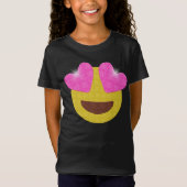 Emojiのパーティーのワイシャツ-きらめくなハートの目Emoji Tシャツ (正面)