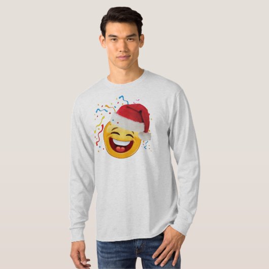emojiのパーティーの楽しいクリスマスのTシャツのデザイン Tシャツ (正面フル)