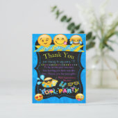 Emojiのプールを囲んでのパーティのサンキューカード サンキューカード (スタンド正面)