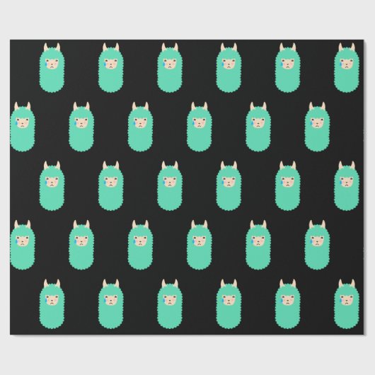 Emojiの悲しいラマ ラッピングペーパー (フラット)