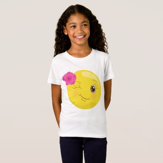 Emojiの花のTシャツのまばたき Tシャツ (正面フル)
