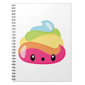 Emojiの虹のウンチ! ノートブック (正面)