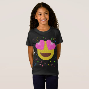 Emojiの誕生会のワイシャツ-ハートの目Emoji Tシャツ