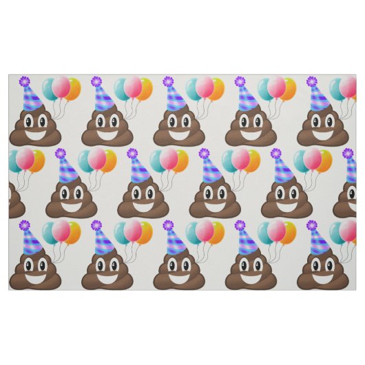 Emojiの誕生日のウンチのパーティーの生地 ファブリック (ファットクウォーター)