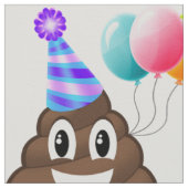 Emojiの誕生日のウンチのパーティーの生地 ファブリック (クローズアップ)
