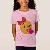Emojiの誕生日のワイシャツ-女の子のハートのキス Tシャツ (正面)