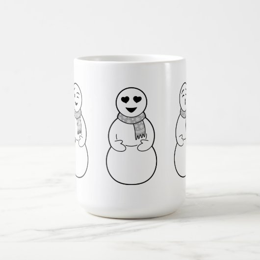 Emojiの雪だるまのマグ コーヒーマグカップ (中央)