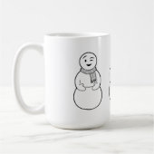 Emojiの雪だるまのマグ コーヒーマグカップ (左)
