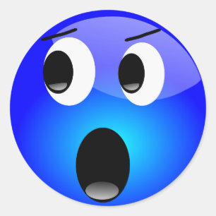 Emojiの青いステッカー ラウンドシール