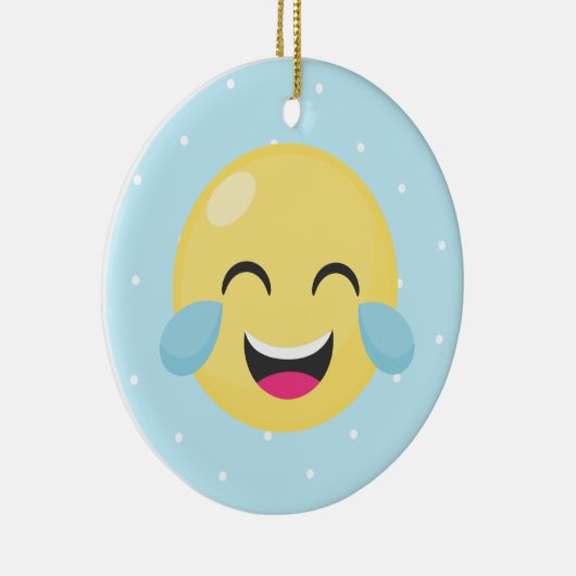 Emojiの騒々しい点を笑わせること セラミックオーナメント (右)