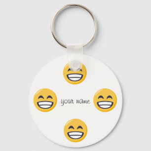 Emojiはここに直面し、"あなたの名前" キーホルダー