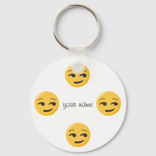 Emojiはここに直面し、"あなたの名前" キーホルダー