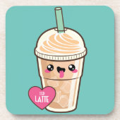 Emojiはラテを凍らしました コースター (正面)