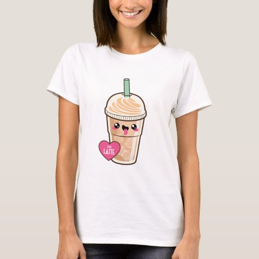 Emojiはラテを凍らしました Tシャツ (正面)