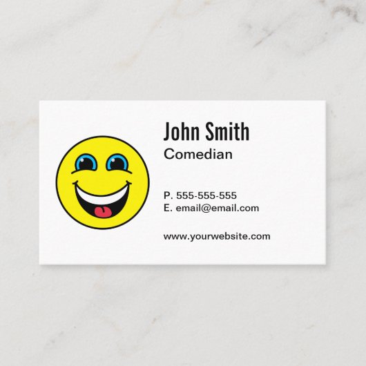 Emojiを笑わせているコメディアン 名刺 (正面)