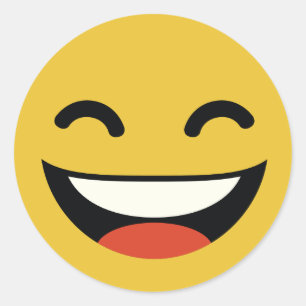 emojiを笑わせるあなたの目を閉めて下さい ラウンドシール