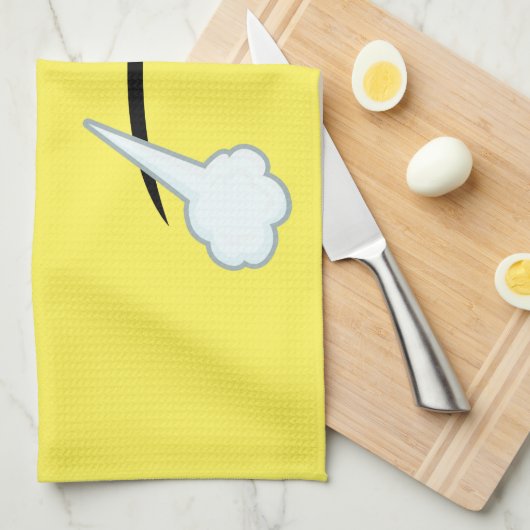 Emojiを蒸気を発すること キッチンタオル (四つ折り)