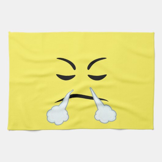 Emojiを蒸気を発すること キッチンタオル (横)