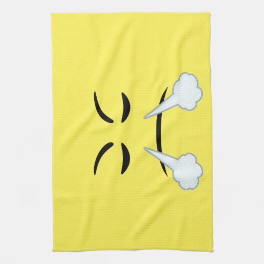 Emojiを蒸気を発すること キッチンタオル (縦)