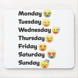 Emojiコンピュータマウスパッド曜日 マウスパッド