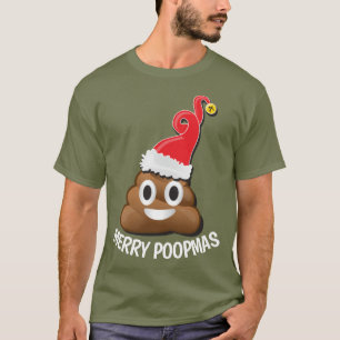Emojiサンタのウンチの醜いクリスマスのセーター Tシャツ