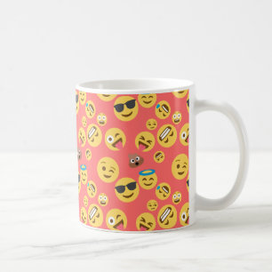 Emoji間抜けで赤いパターン コーヒーマグカップ