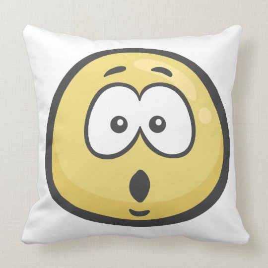 Emoji 開いた口が付いている顔 クッション Zazzle Co Jp