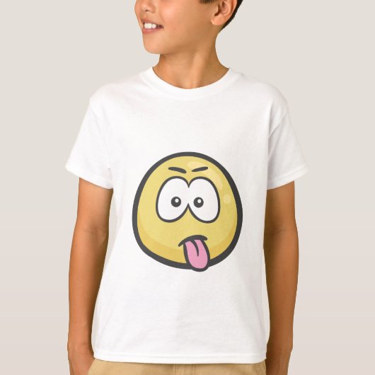 Emoji: スタックした舌を搭載する顔 tシャツ (正面)